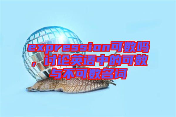 expression可數嗎，討論英語中的可數與不可數名詞