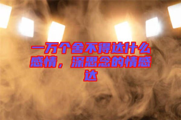 一萬個舍不得達什么感情，深思念的情感達