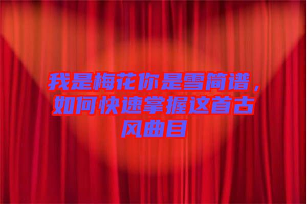 我是梅花你是雪簡(jiǎn)譜，如何快速掌握這首古風(fēng)曲目