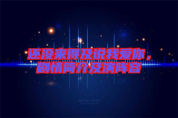 還沒來得及說我愛你，劇情簡介及演陣容