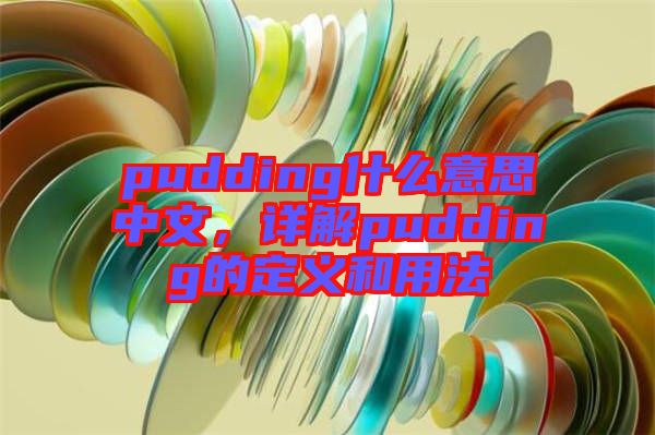 pudding什么意思中文，詳解pudding的定義和用法