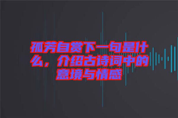 孤芳自賞下一句是什么，介紹古詩詞中的意境與情感