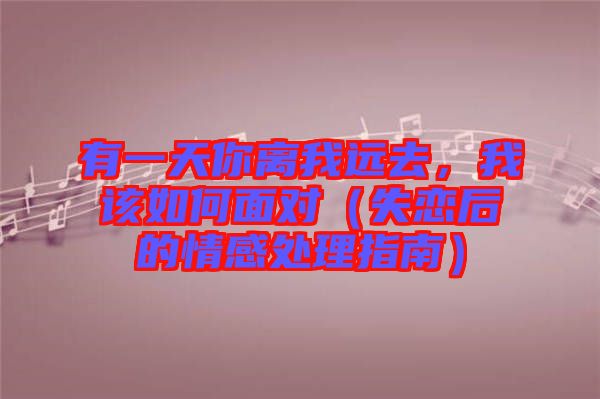 有一天你離我遠去，我該如何面對（失戀后的情感處理指南）