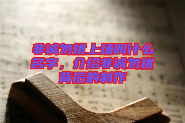 非誠勿擾上場叫什么名字，介紹非誠勿擾背后的制作