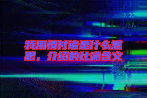 我用情付諸是什么意思，介紹的比喻含義
