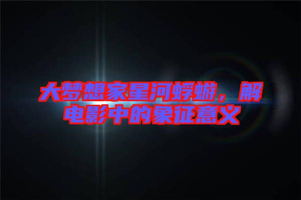 大夢想家星河蜉蝣，解電影中的象征意義