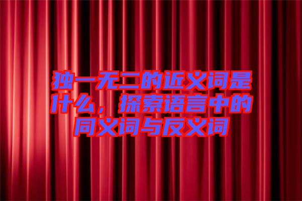 獨(dú)一無二的近義詞是什么，探索語言中的同義詞與反義詞