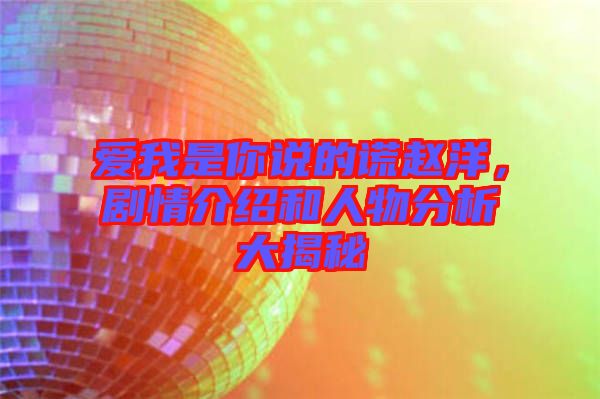 愛我是你說的謊趙洋，劇情介紹和人物分析大揭秘