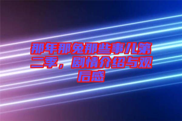 那年那兔那些事兒第二季，劇情介紹與觀后感