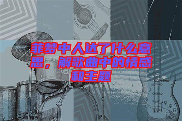 菲夢中人達了什么意思，解歌曲中的情感和主題