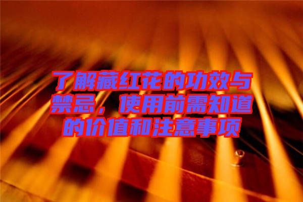 了解藏紅花的功效與禁忌，使用前需知道的價值和注意事項