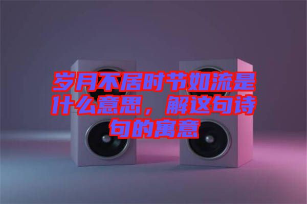 歲月不居時節如流是什么意思，解這句詩句的寓意