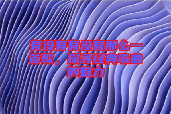 有沒有有沒有那么一首歌，探尋經典歌曲的魅力