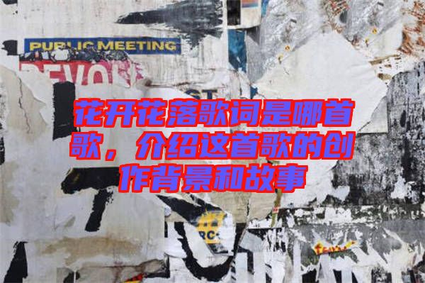 花開花落歌詞是哪首歌，介紹這首歌的創(chuàng)作背景和故事