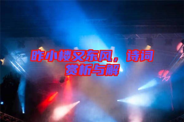 昨小樓又東風(fēng)，詩(shī)詞賞析與解