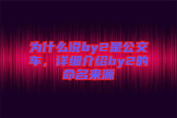 為什么說by2是公交車，詳細介紹by2的命名來源