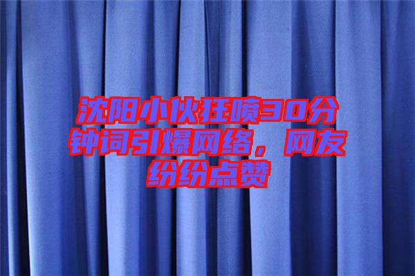 沈陽小伙狂噴30分鐘詞引爆網絡，網友紛紛點贊