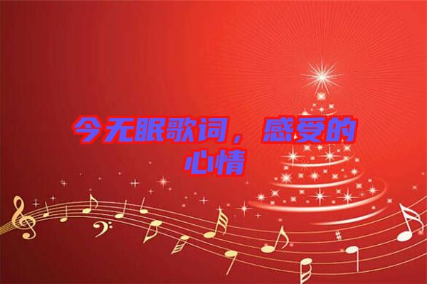 今無眠歌詞，感受的心情