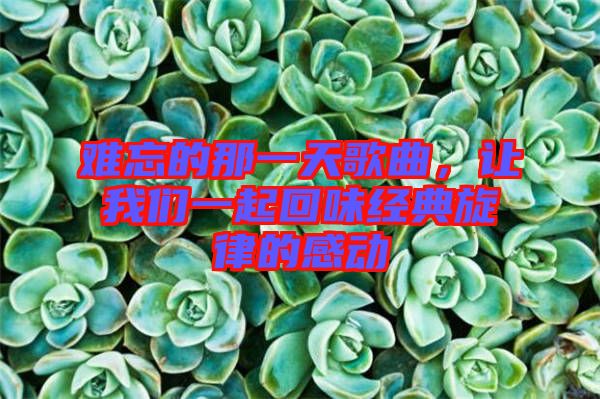 難忘的那一天歌曲，讓我們一起回味經典旋律的感動