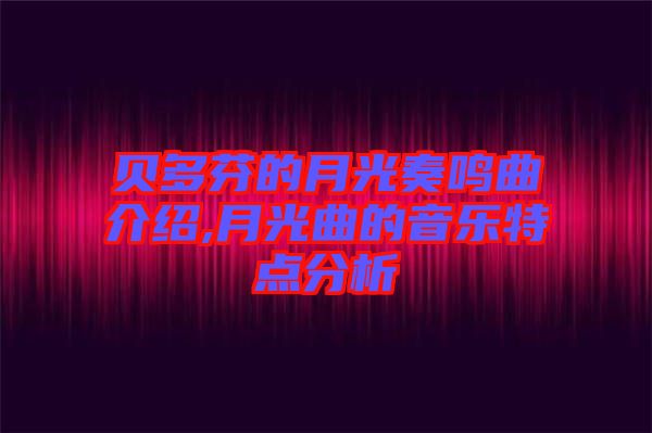 貝多芬的月光奏鳴曲介紹,月光曲的音樂特點分析